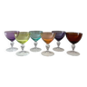 6 verres colorés Mid Century, apéritif, sherry, verre à vin, années 60, accessoires de bar, rockabilly