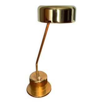 Vintage brass desk lamp with switch on base