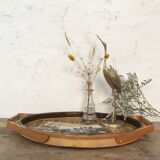 Oval rattan tray from the 70s