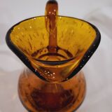 Biot pitcher in bubbled glass