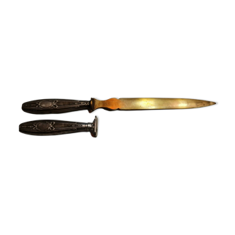 Paper cut with a stamp handle punches boar heads