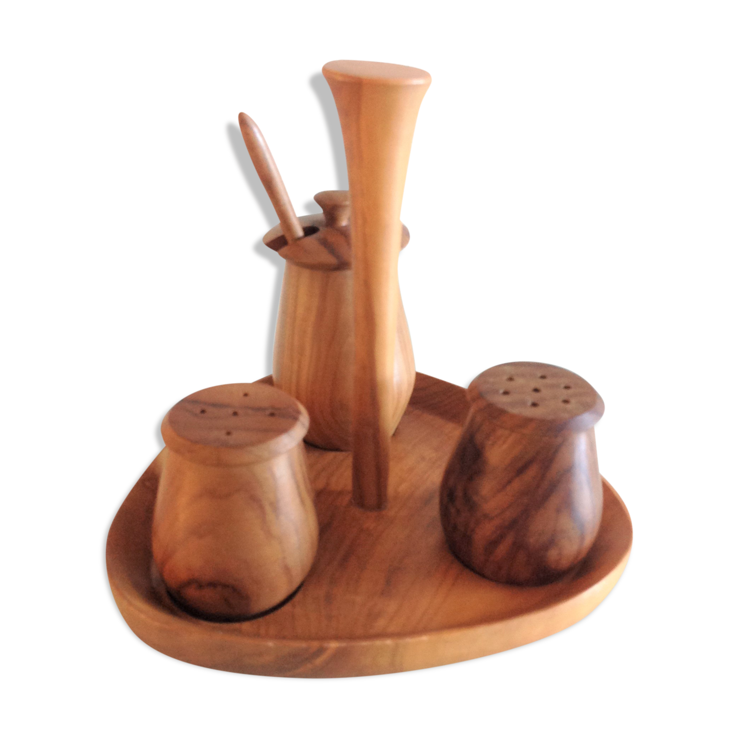 Scandinavian style wooden condiment set 60/70