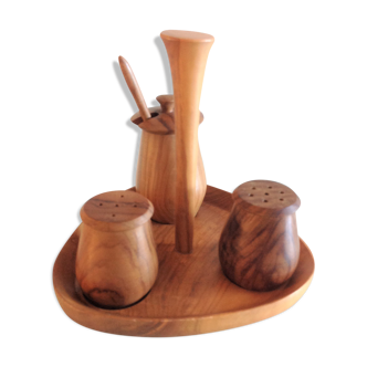 Scandinavian style wooden condiment set 60/70