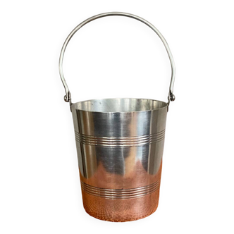 Ice bucket with handle from the late 19th / early 20th century in hallmarked silver-plated metal