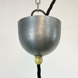 Industrial black enamel pendant lamp, 1950s