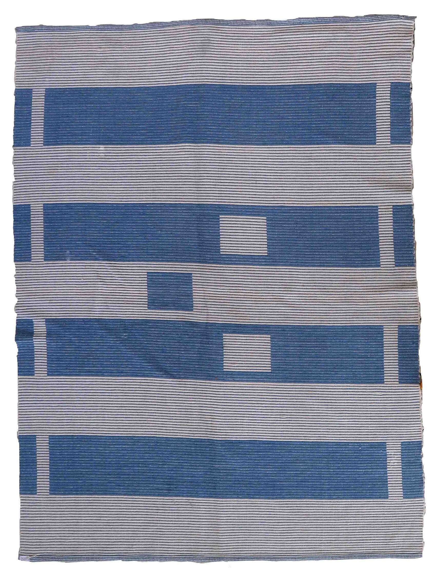 Tapis Vintage Dhurri Indien en Coton (141cm x 193cm), Années 1970, Élégance