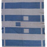 Tapis Vintage Dhurri Indien en Coton (141cm x 193cm), Années 1970, Élégance