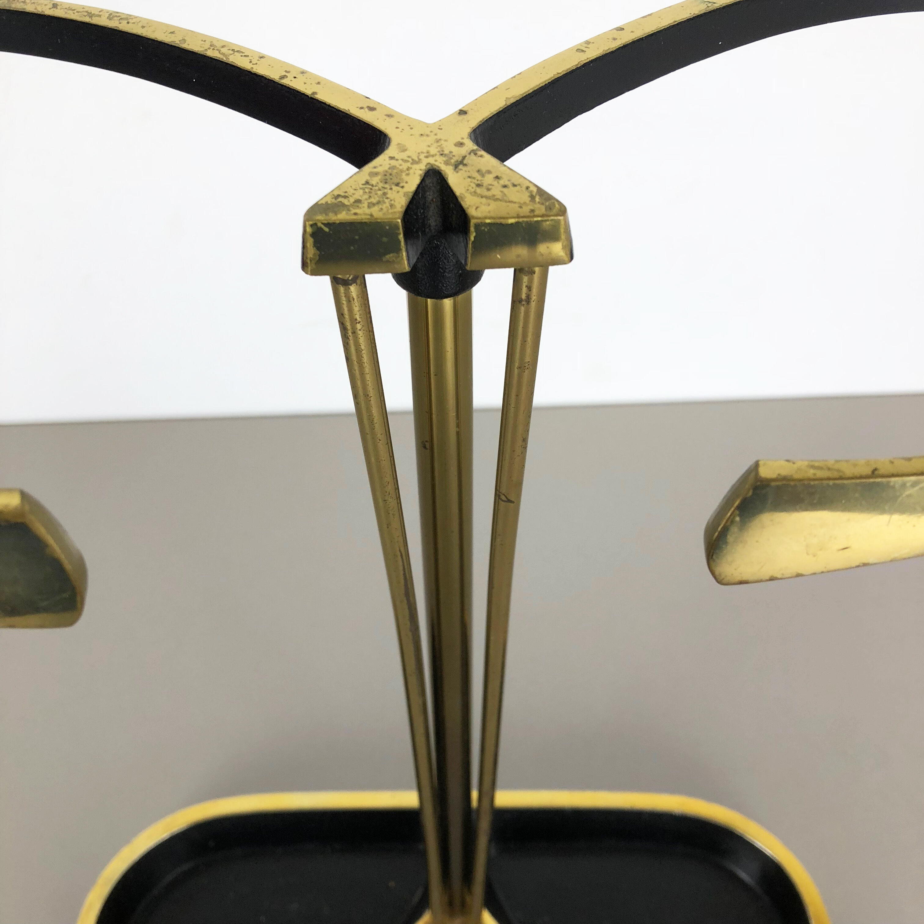 Original Midcentury Metal Brass Umbrella Stand, Germany, 1950s