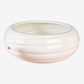 Round white ceramic ashtray St Clément earthenware