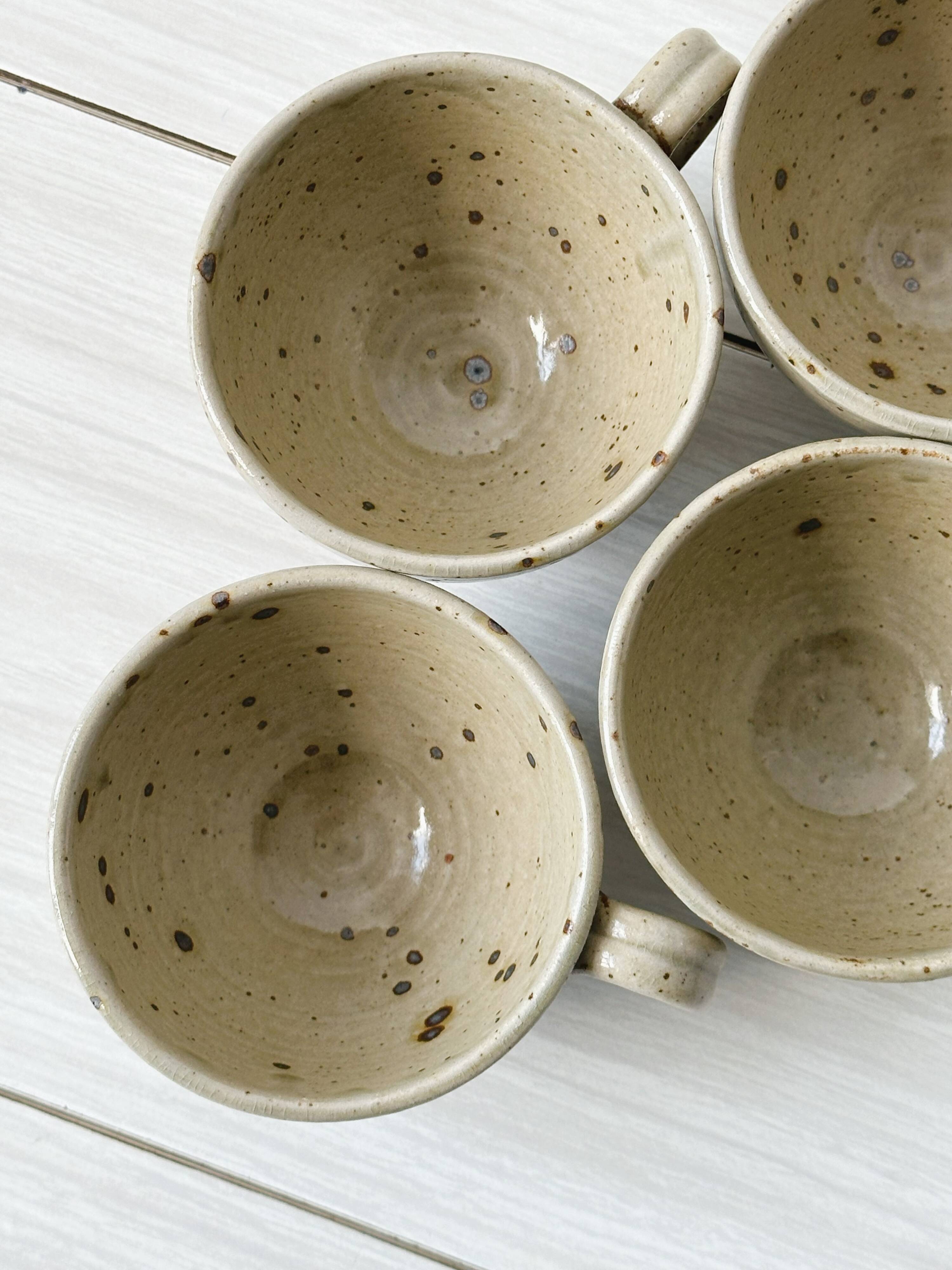 Pyrite 'quail shell' ceramic stoneware mugs