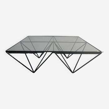 Alanda style square black metal coffee table