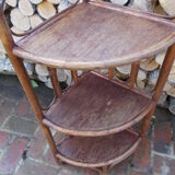 Vintage rattan corner shelf