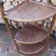Vintage rattan corner shelf