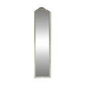 Miroir ancien 239,5/54cm d’entre-deux à fronton Louis XVI époque fin 19ème, glace biseautée,