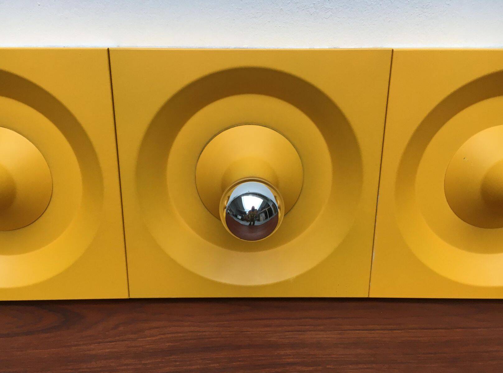 Wall lamp or ceiling light in metal by Klaus Hempel for Kaiser Leuchten, 1970s.