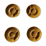 Set of plates, artichoke dishes, mustard yellow earthenware Gien vintage