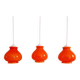 Trio of vintage orange opaline pendant lights, 1960-70