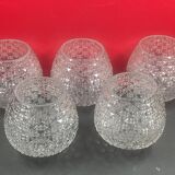 Set of 5 cut glass pendants circa 1960/70