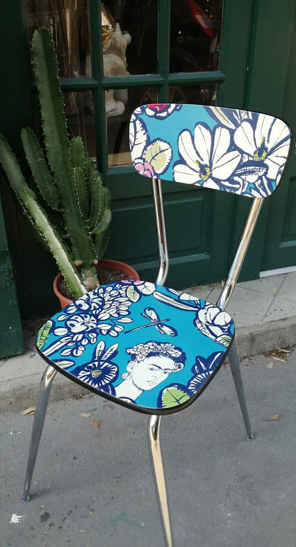 Refurbished formica vintage Chair Frida Kalho
