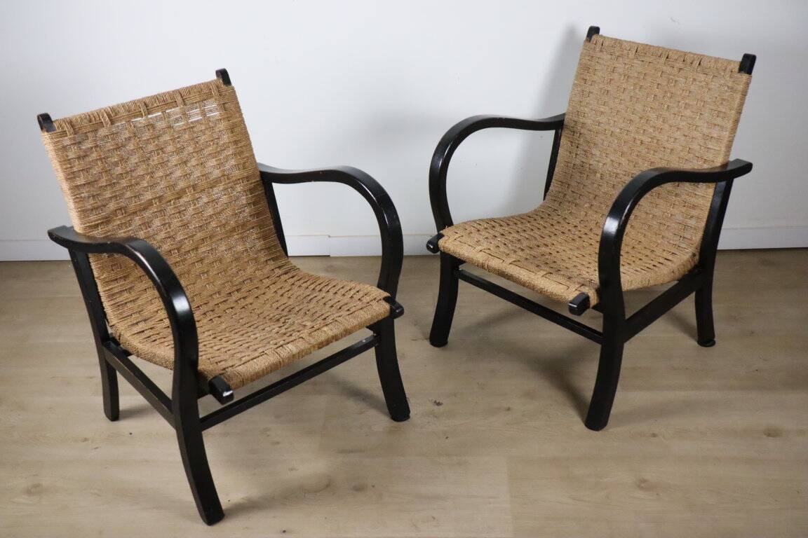 Pair of vintage armchairs by Erich Dieckmann, 1940