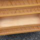 Vintage chest of drawers in light oak and rattan with tapered legs, 3 drawers from the 1950s.