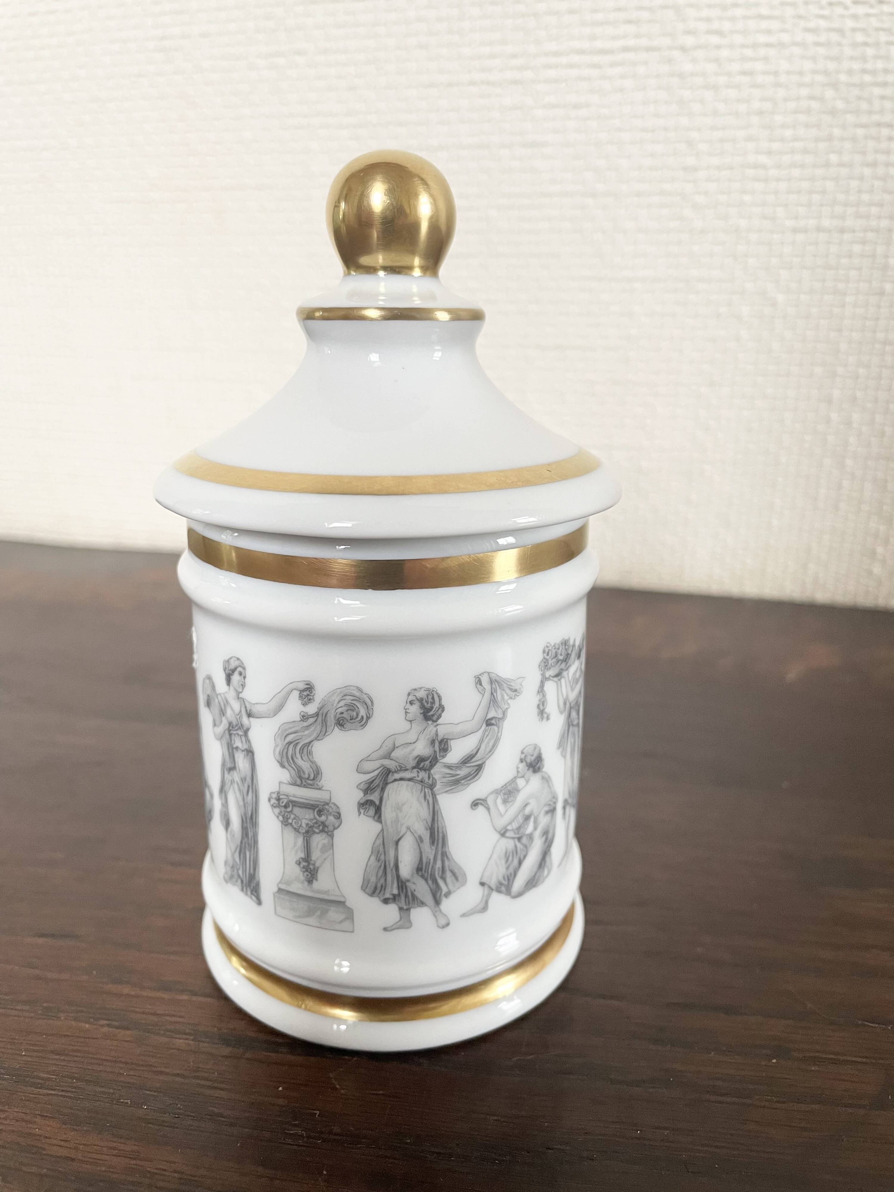 Limoges porcelain medicine jar H15 X D7