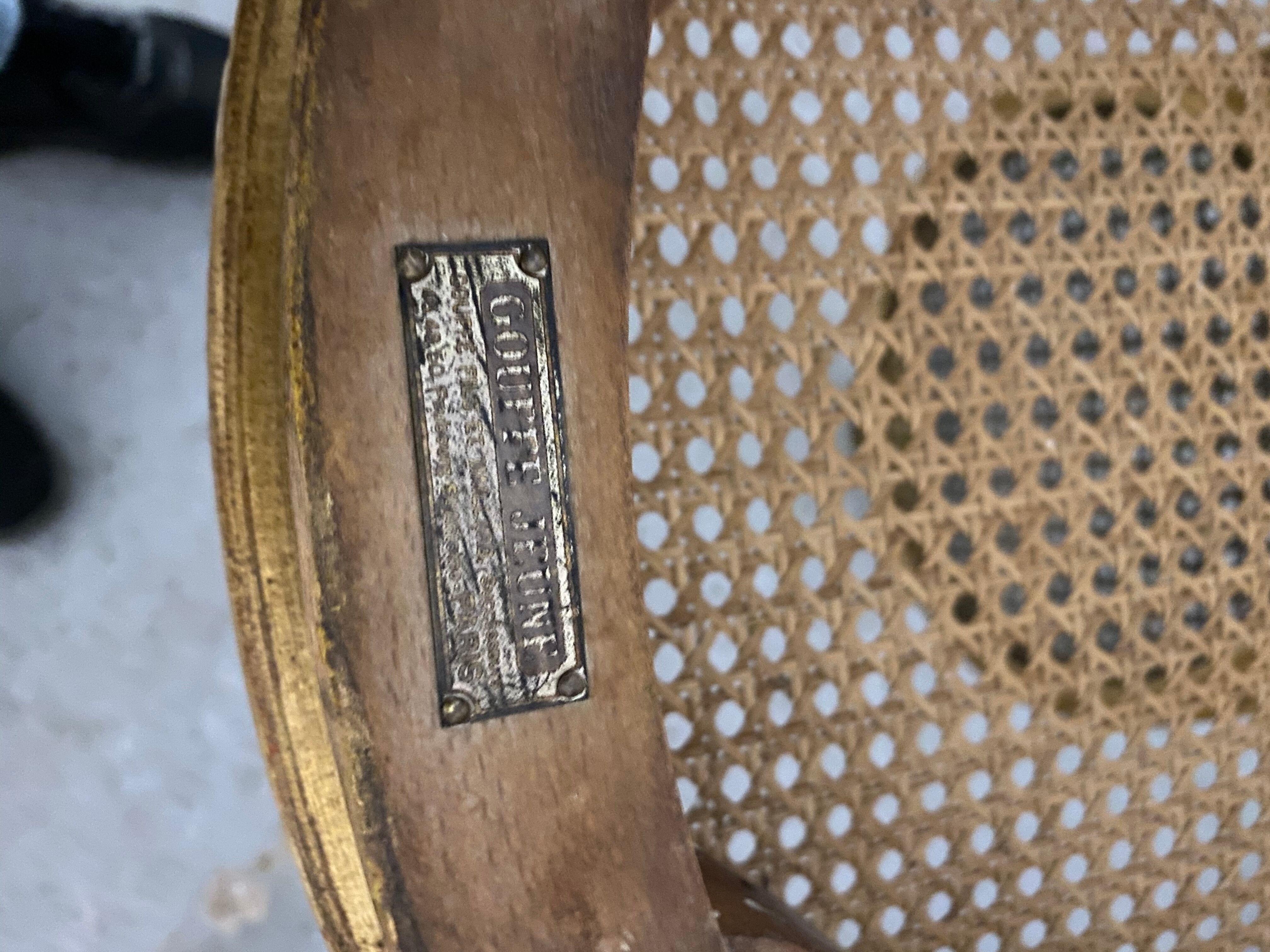 Pair of chairs Louis XVI gilded wood Masion Gouffé