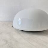 Plafonnier ou applique murale demi lune 20 cm verre opaline blanc 1960 1970