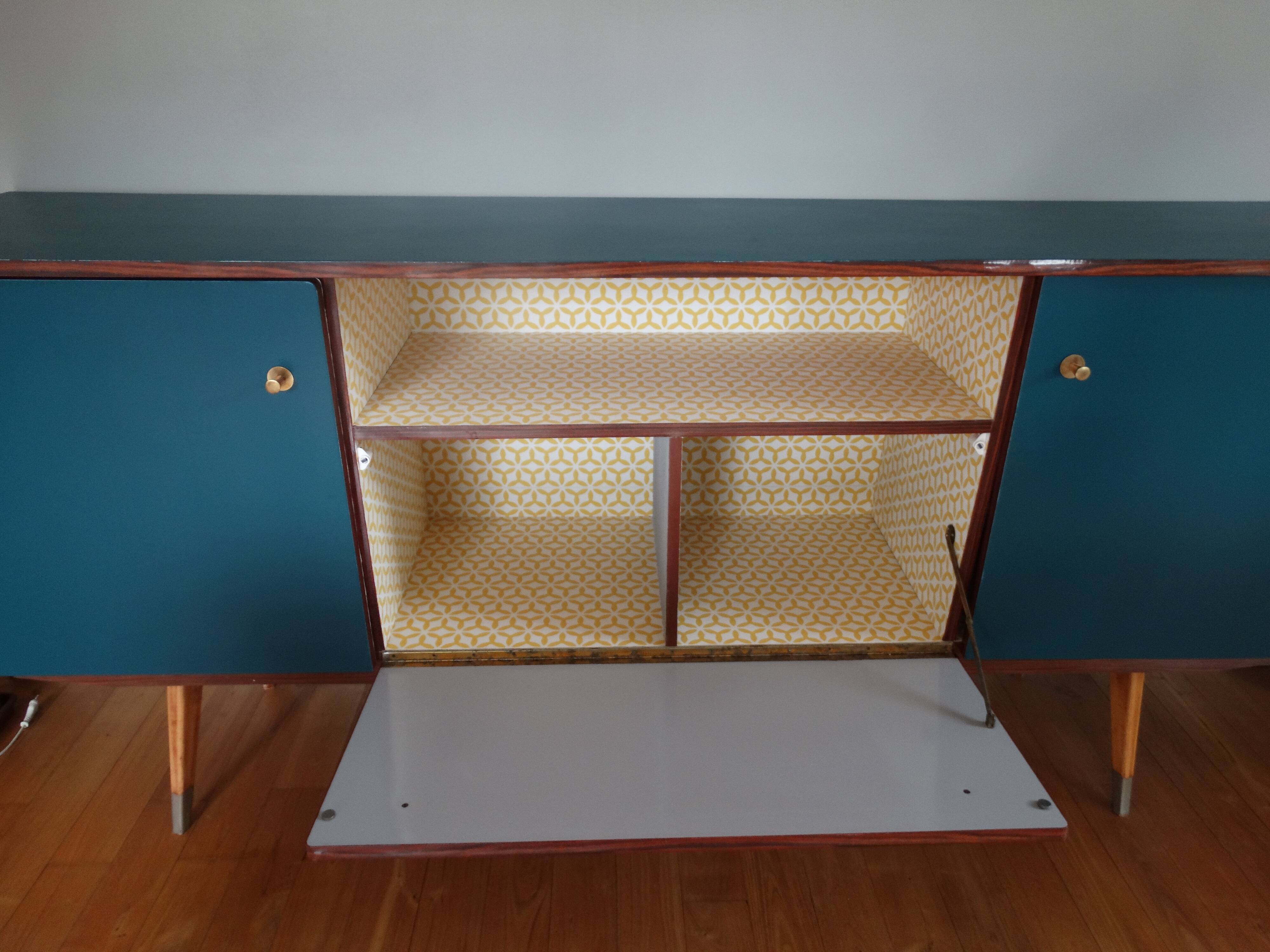 Enfilade bois et formica des années 70