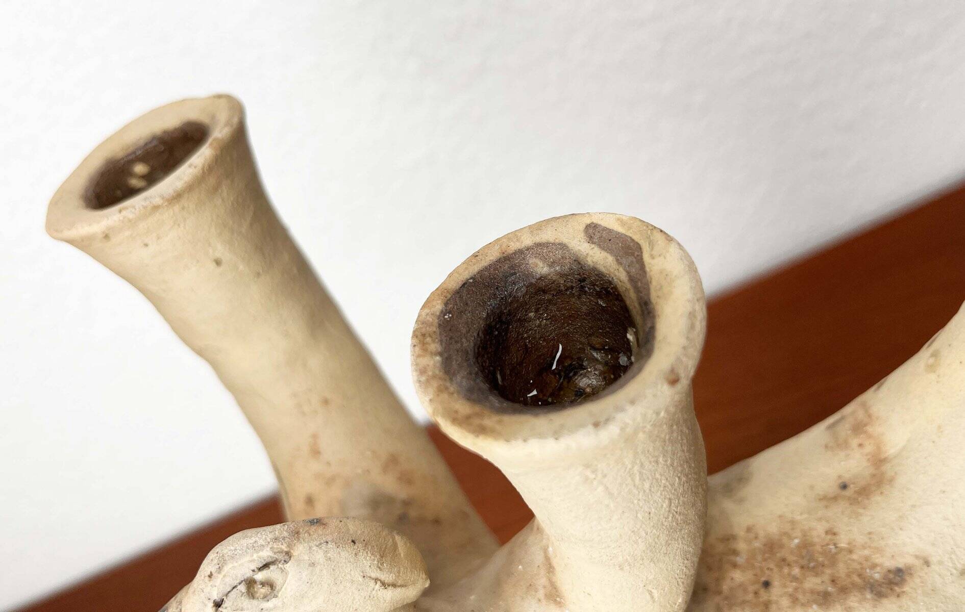 German Studio Pottery Sculptural Candleholder from Hans Fischer, 1980s