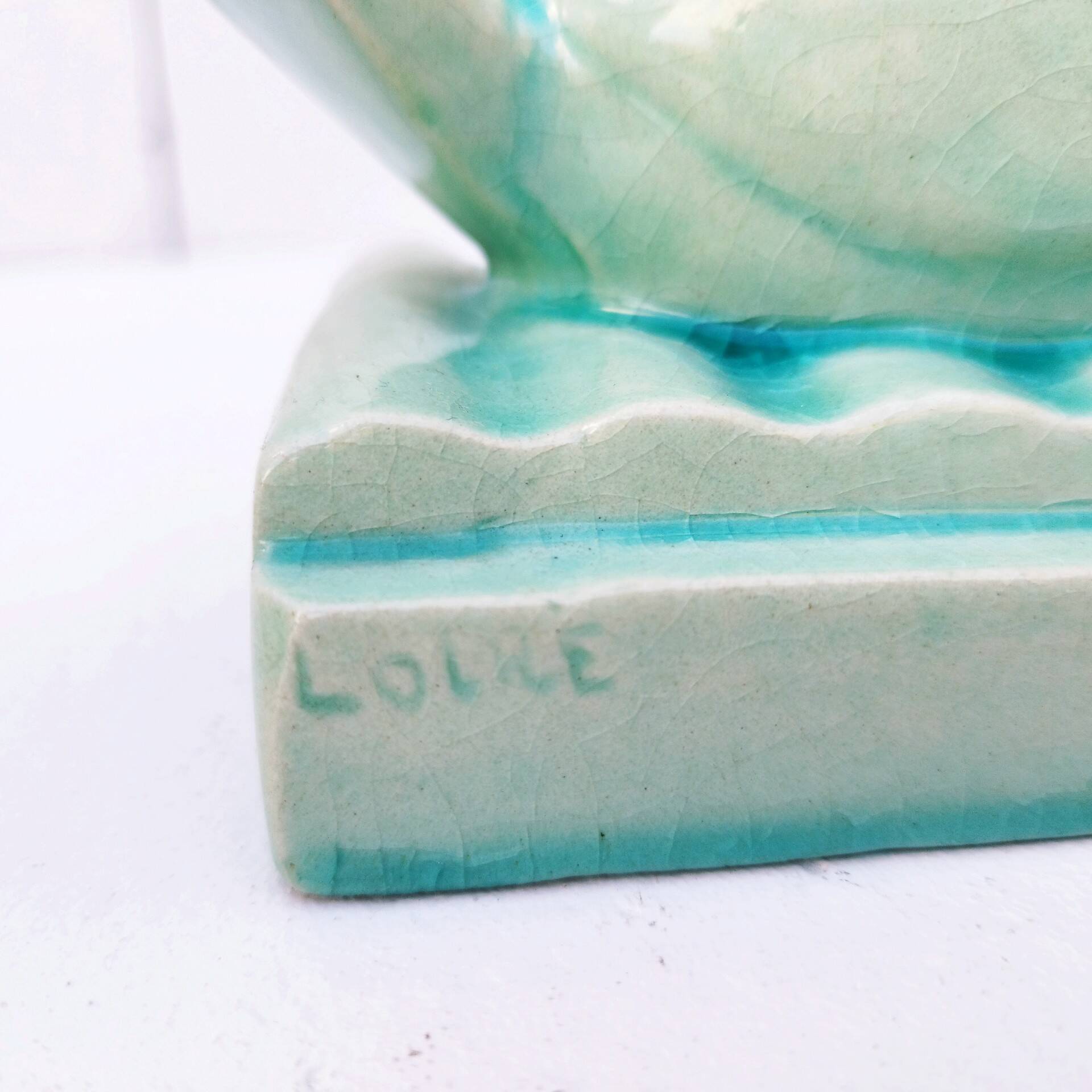 Art deco ceramic bookend Pelican birds