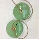 Pair of Art Deco pendant lamps in green Clichy glass