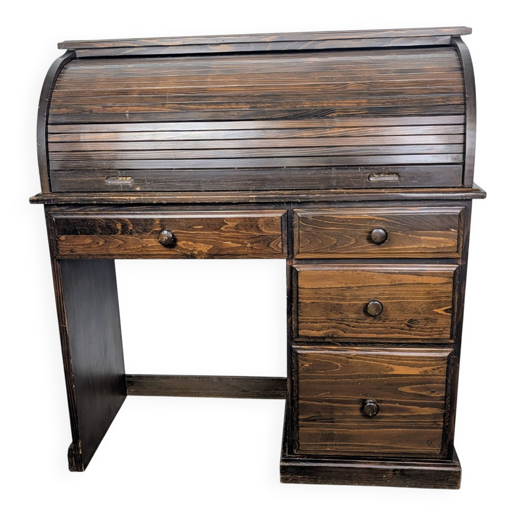 Bureau à cylindre en bois vintage