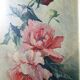 Large antique painting of peonies, signed E. Jacque, late 19th to early 20th century.