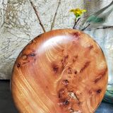 Solid wood vase vintage elm magnifying glass