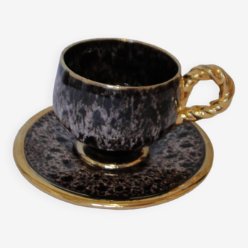 Tasse a cafe et soucoupe ceramique vallauris marius giurge