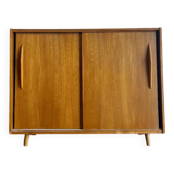 Vintage wooden shoe cabinet with sliding doors