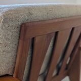 Teak and wool armchair