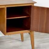 Petit bureau/commode en teck du milieu du siècle par Meredew. Style danois moderne et vintage.