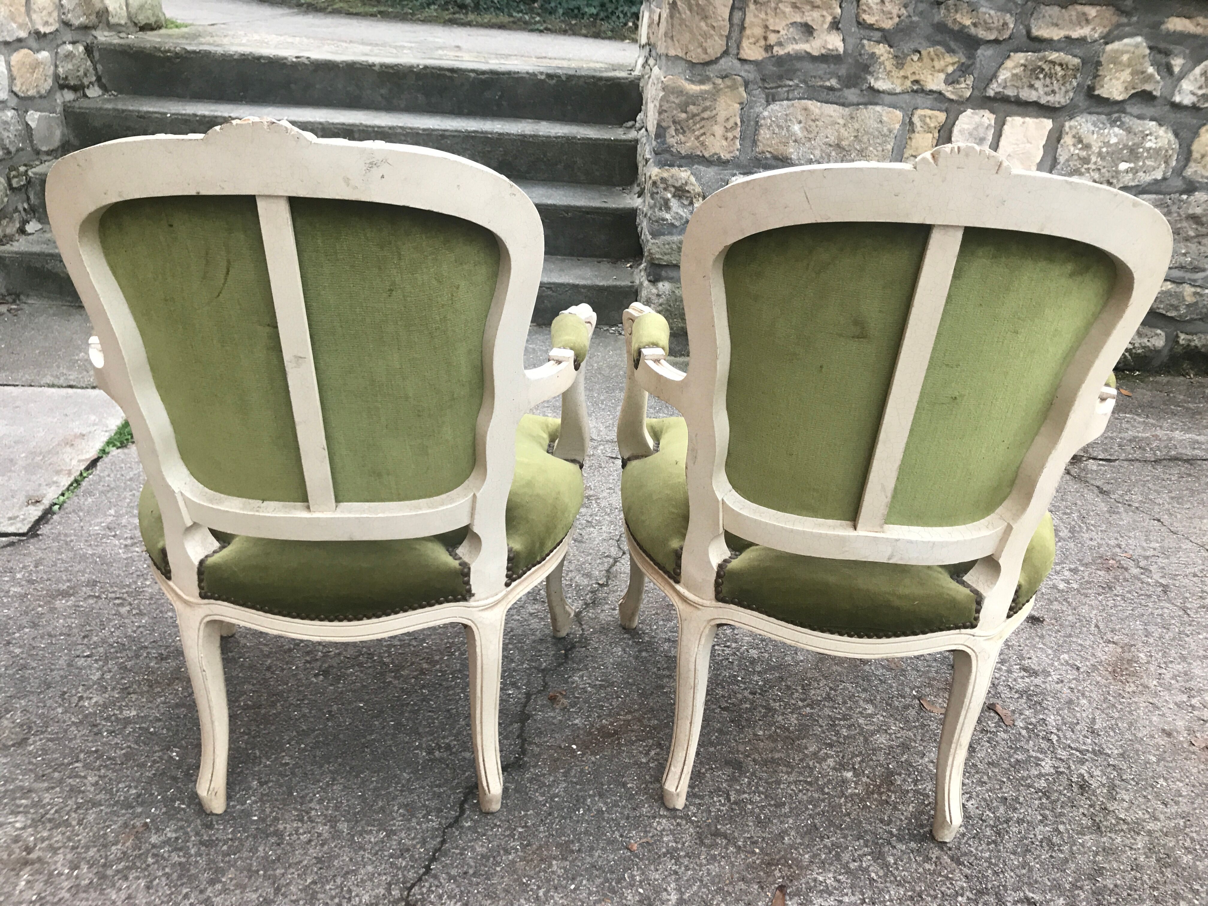 Pair of armchairs Louis XV style