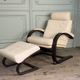 Fauteuil Nelo et son repose-pieds en cuir, åke Fribyter pour Roche Bobois, vers 1980