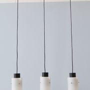 Three-arm pendant lamp made of opaline glass and metal, cascade lamp, minimalist lighting