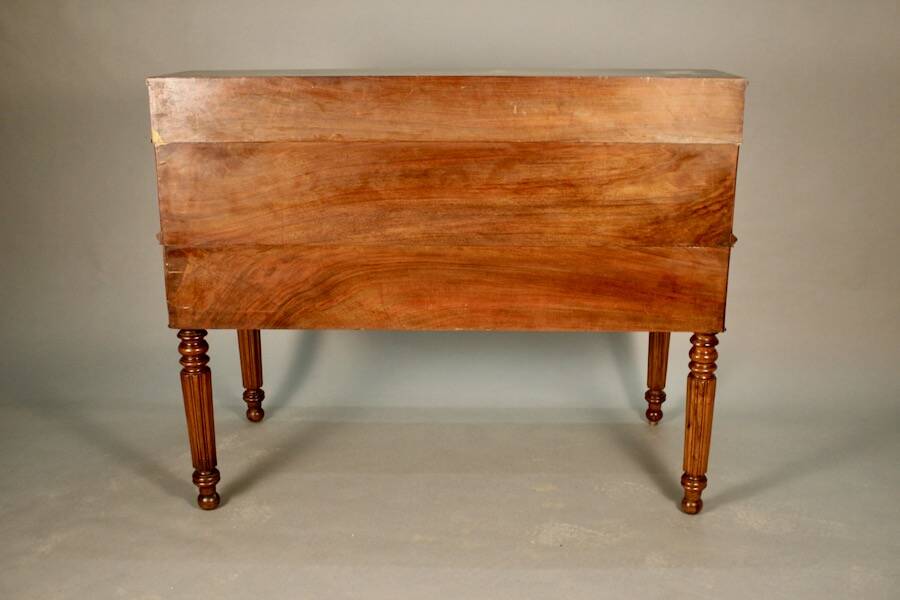19th century walnut and burl walnut stepped desk