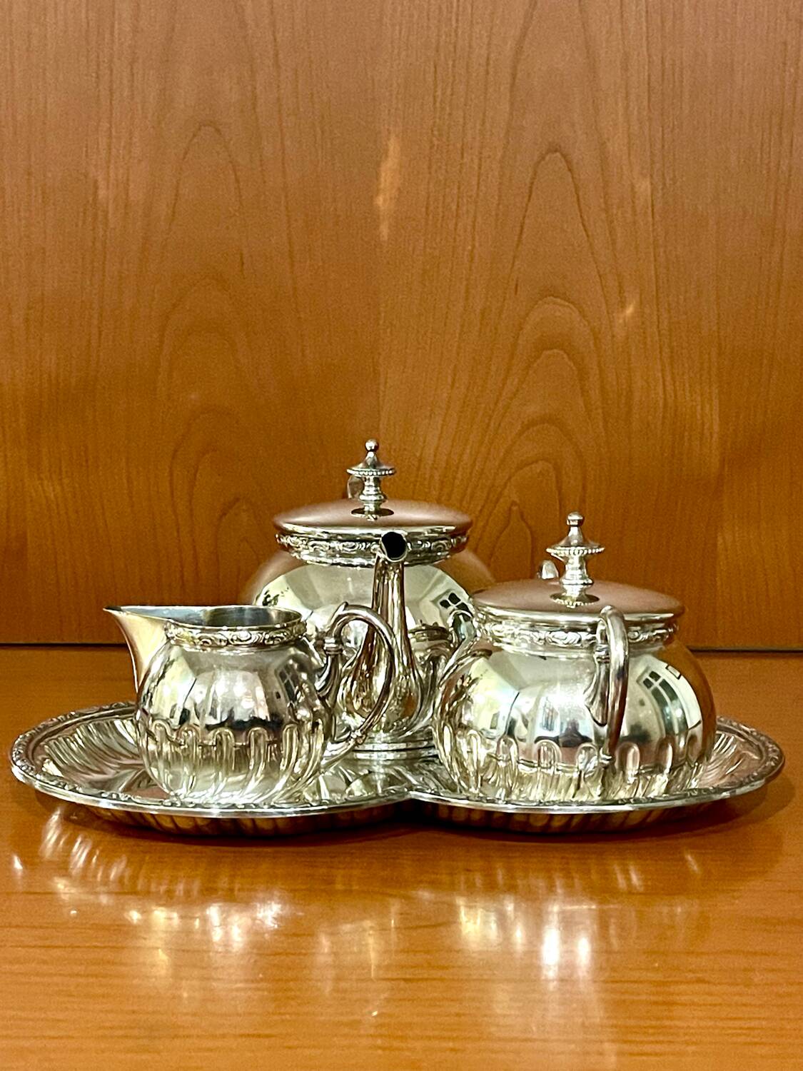 WMF tea set, silver-plated metal, 4 pieces