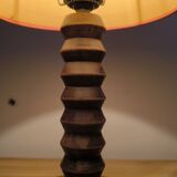 Charles Dudouyt style turned wood table lamp