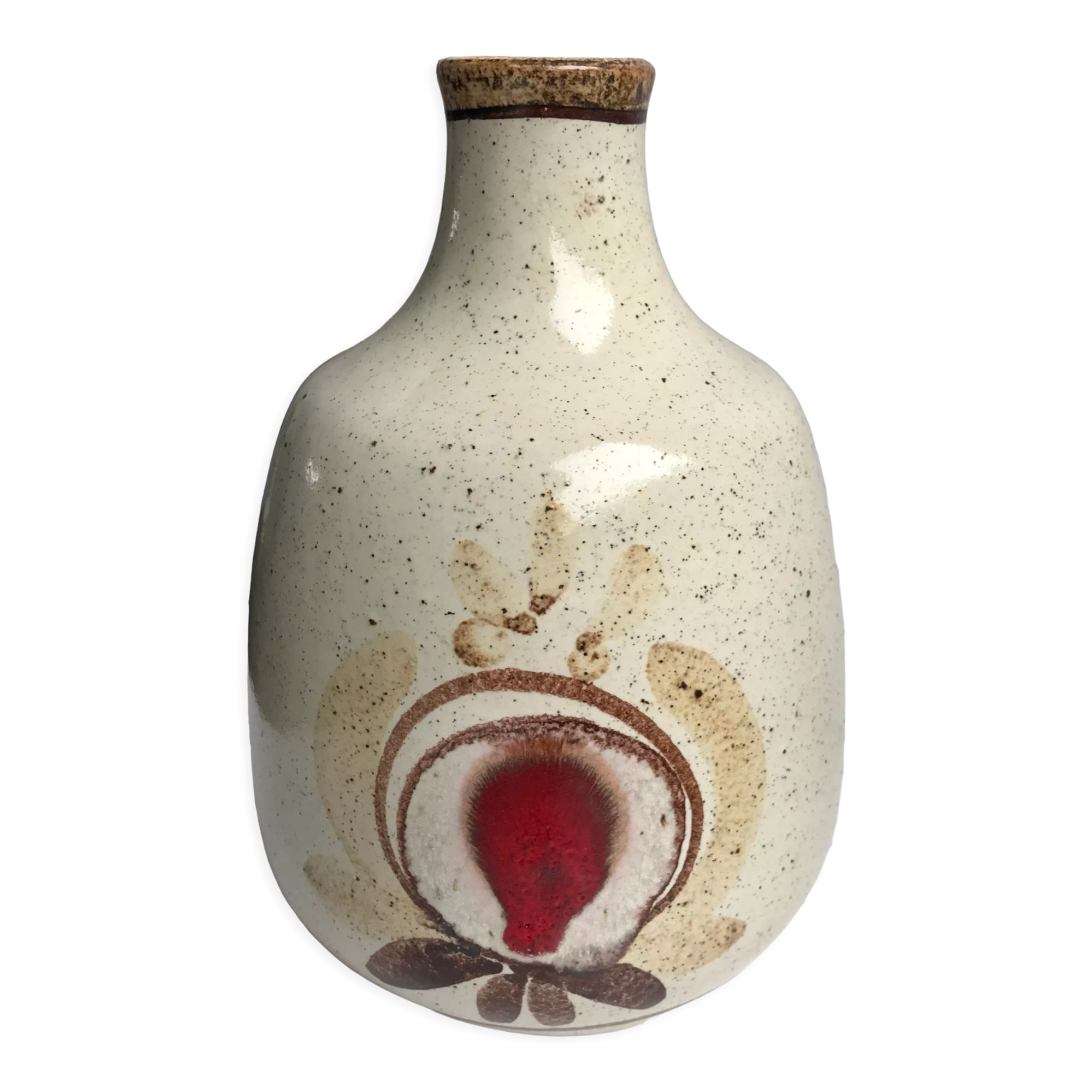 Vintage stoneware vase signed 60s-70s