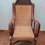 Old rattan armchair circa 1900-1930
