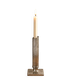 Soliflore or vintage candle holder in silver-plated metal – Fluted column on a square base