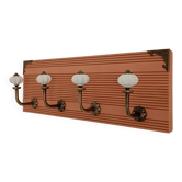 Wall coat rack 40 cm – 4 ceramic hooks | Vintage style