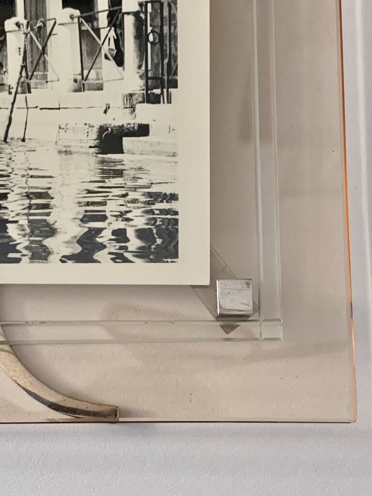 Vintage Glass and Chrome Metal Photo Frame 1960